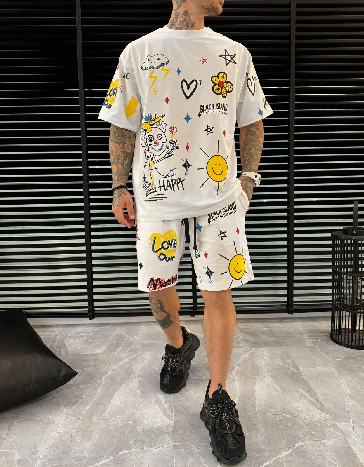 IMG-20240324-WA0012 Σετ Βερμούδα Μπλούζα Summer mood - Λευκό - Image 1