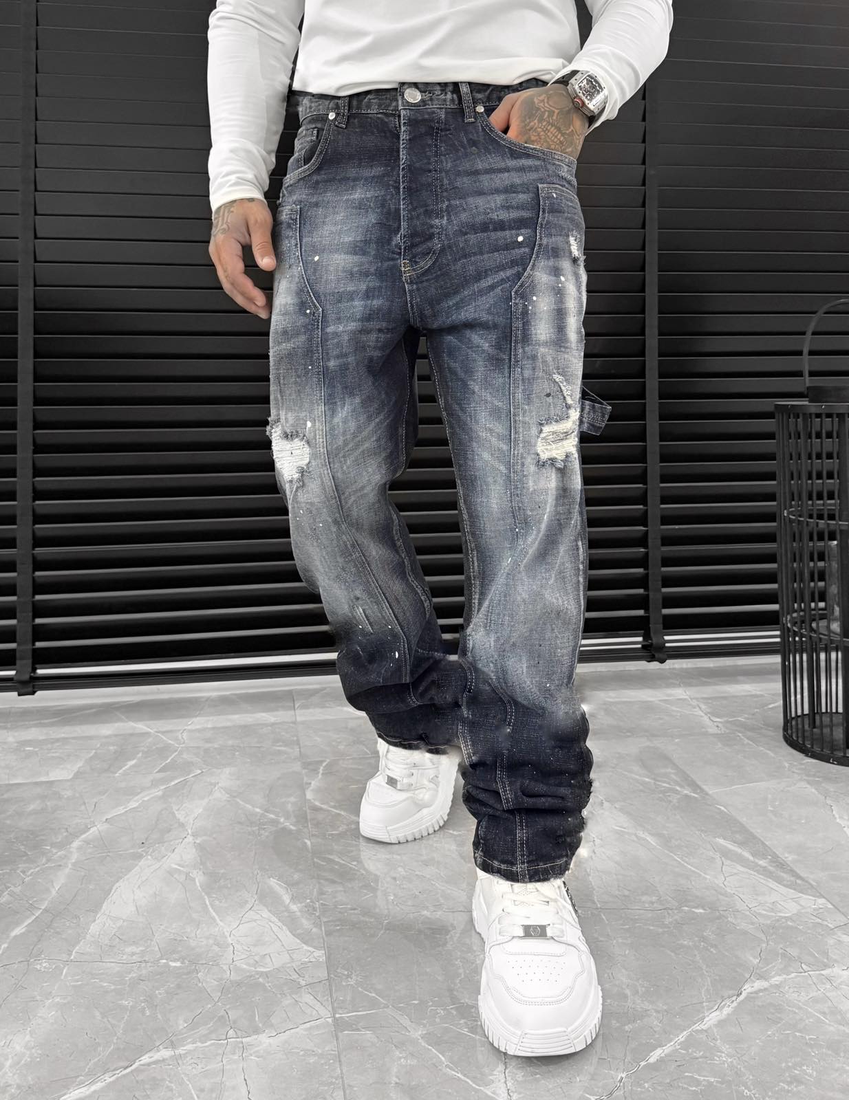 Jean Ripped BL - Blue