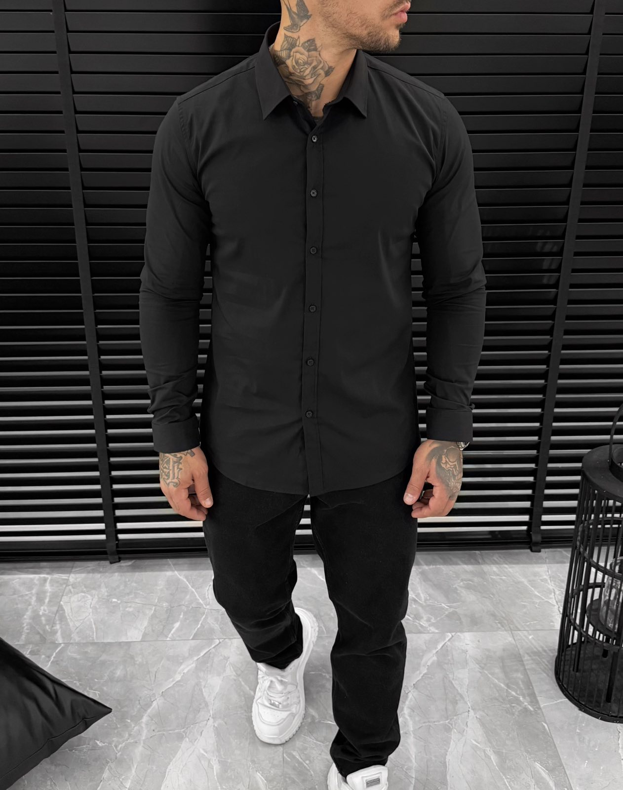 Cotton Shirt - Black