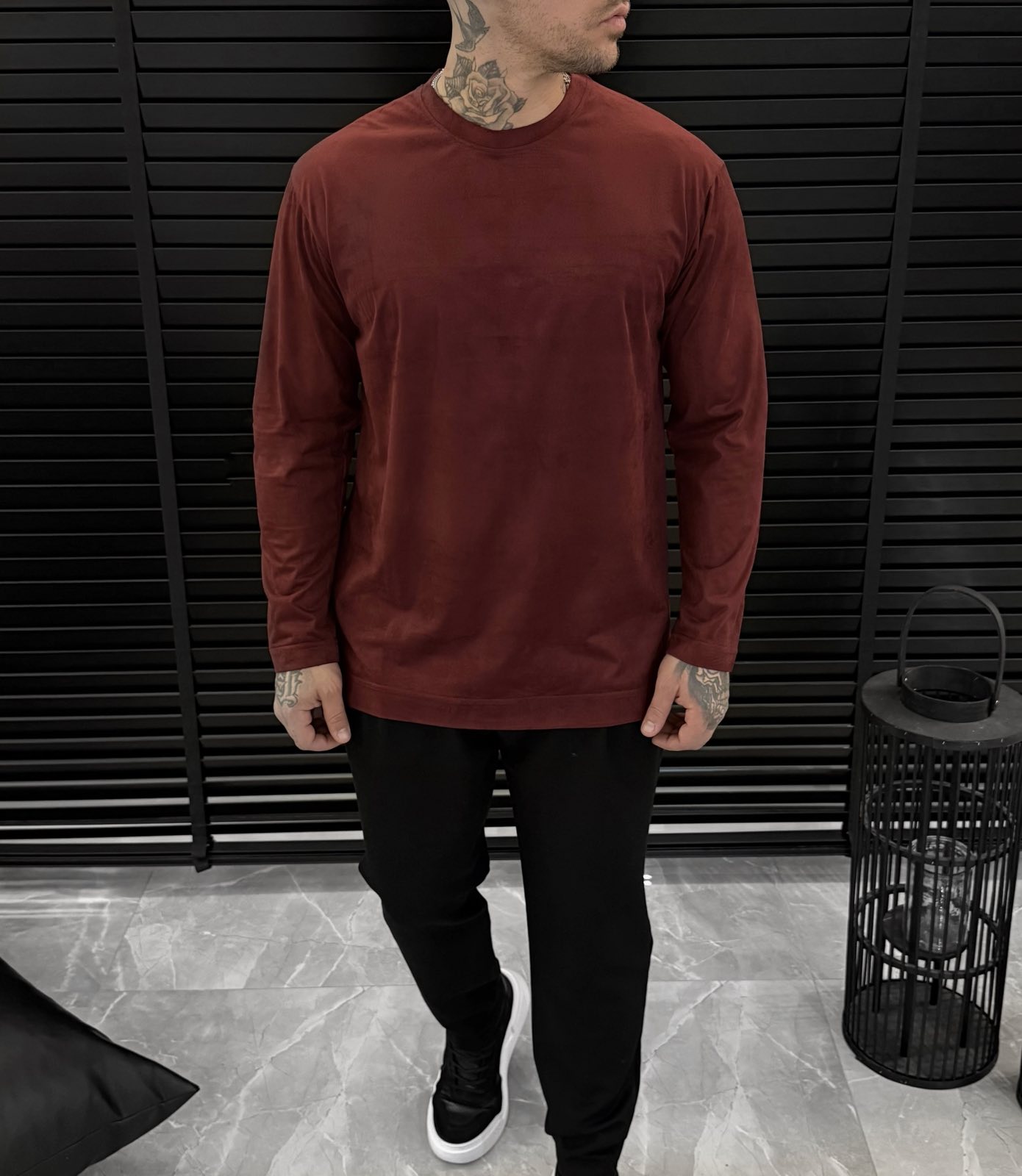 Alcantara Longsleeve – Burgundy
