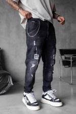 Jean Ripped BL Black