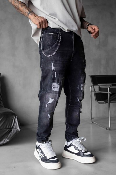 Jean Ripped BL Black