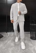 Different Pocket Mao Set - Ice Grey