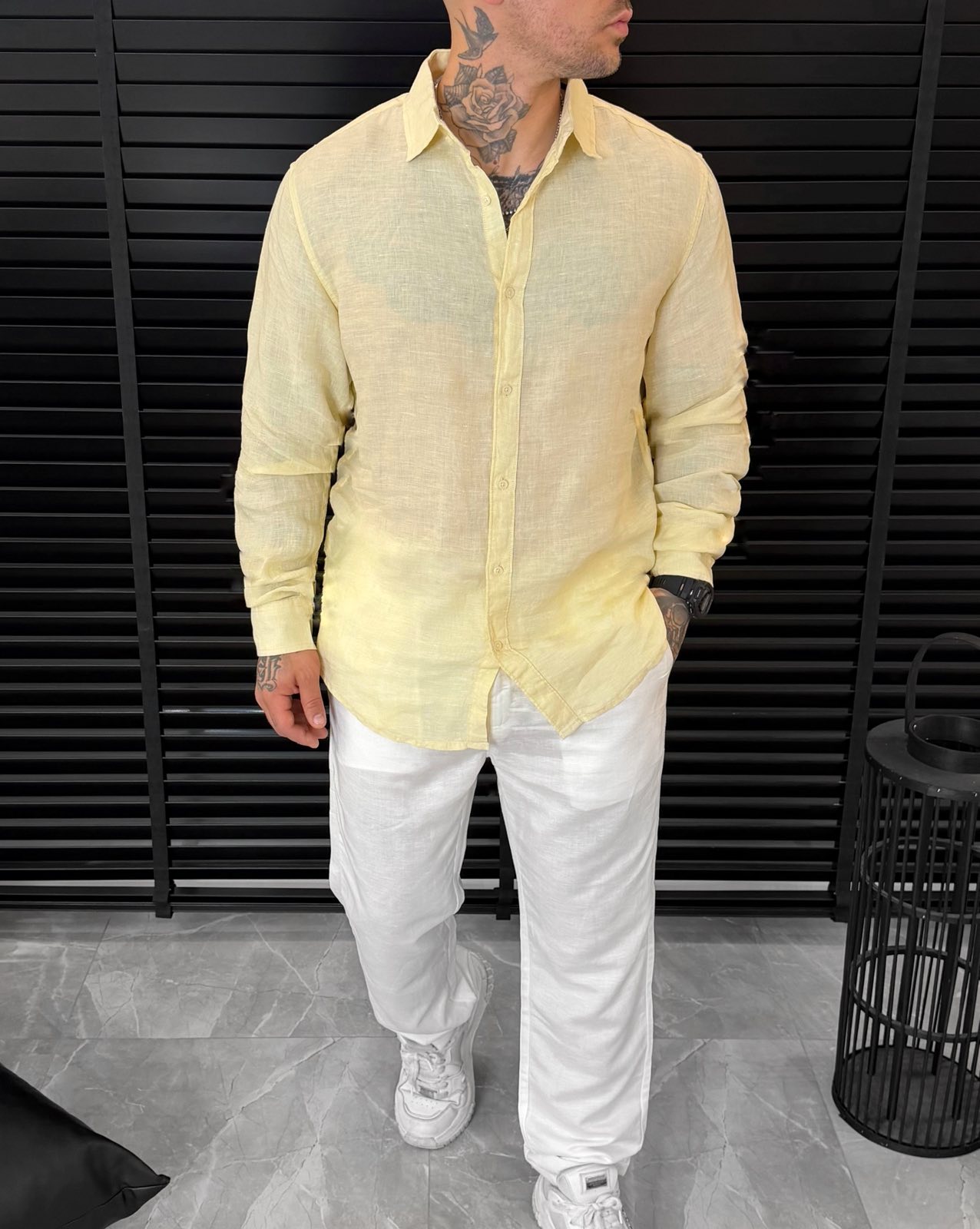 KITRINO Linen Shirt - Lemon - Image 1