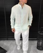 Mao Linen Shirt - Mind