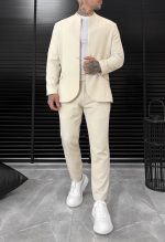 Different Pocket Mao Set - Light Beige